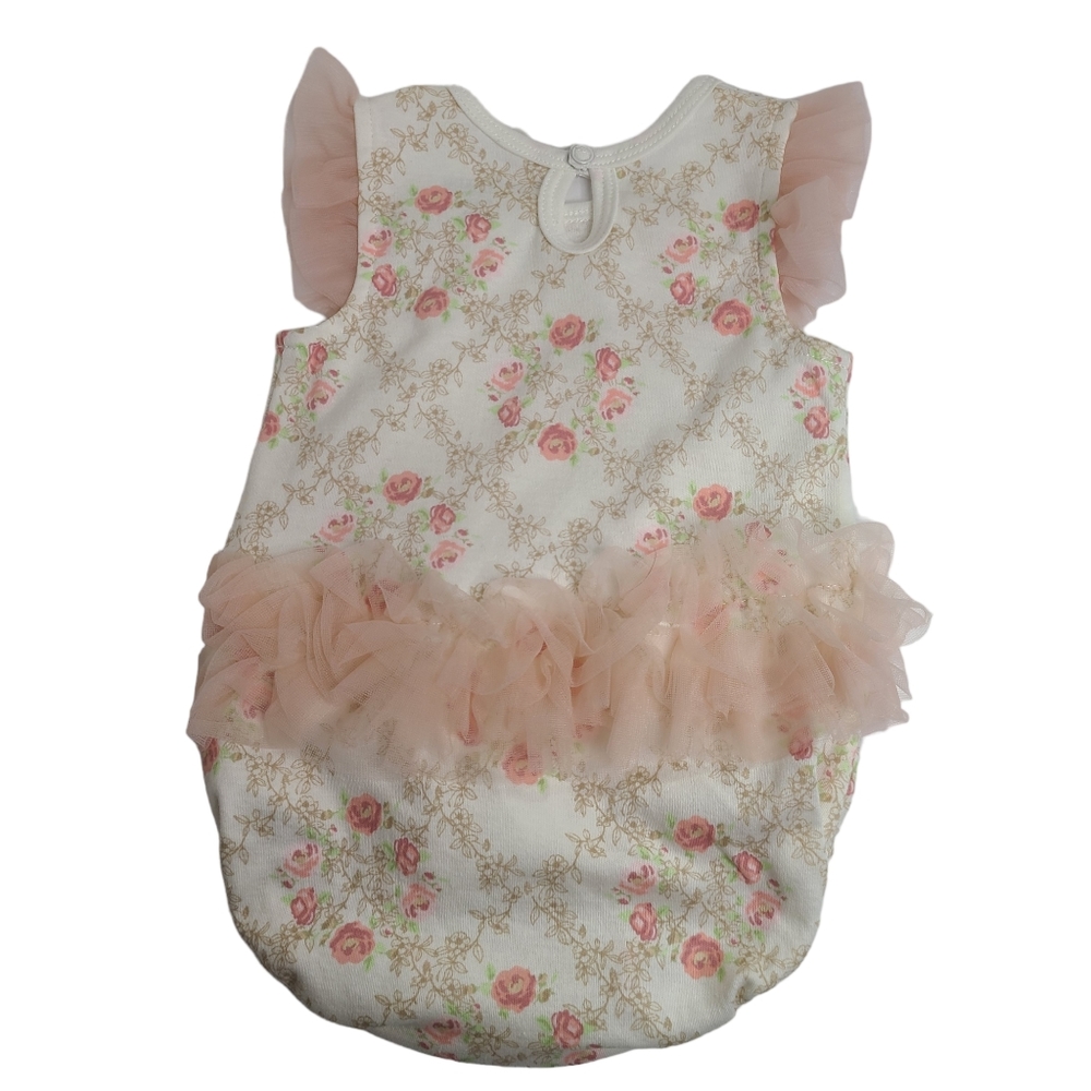 Kyle & Deena Pink Rose Print Ribbon One Piece Bodysuit Baby Size 3-6 Months - Picture 5 of 9